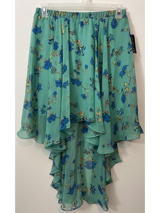 Metaphor Dresses & Skirts - Metaphor Womens Large Green Floral High-Low Elastic-Waist Lacy Skirt NWT! A335